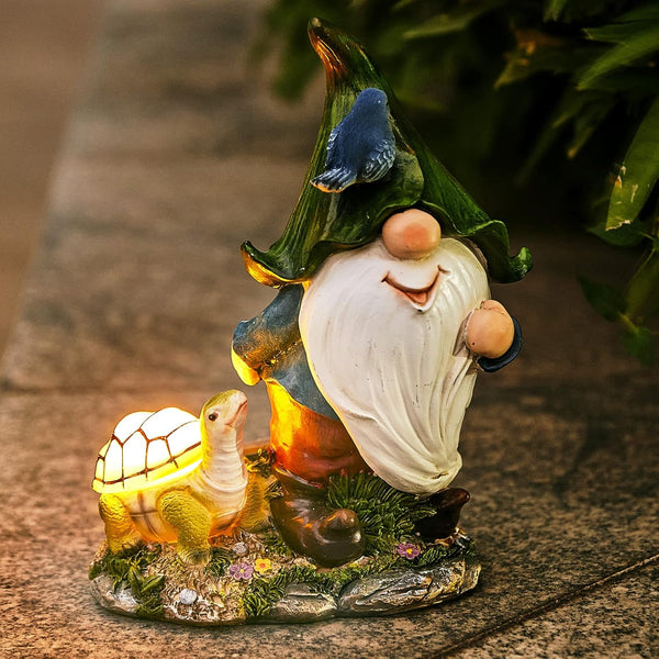 Outdoor Garden Dwarf Statue Solar Cuckold Light Large Resin Statue Lawn Dwarf Decoration Courtyard Courtyard Courtyard Home Decoration for Mom Ladies Visit the Pearlstar Store